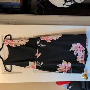 LAST CHANCE BEFORE DONATION Office Ready Black and Pink Floral Sheath Dress